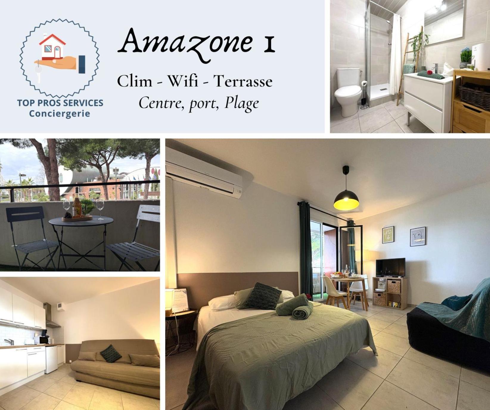 L'Amazone Studio Plein Centre Plages A 2Min Clim Wifi Sur Le Port - Top Prosconciergerie- La Grande-Motte Eksteriør billede